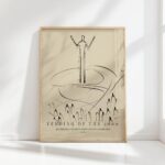 jesus feeding of the 5000 minimalist christian print