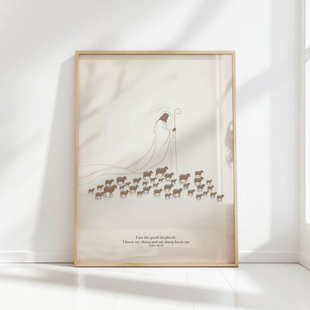 jesus is the good shepherd inspirational minimalist christian print