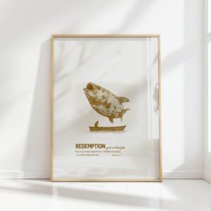 jonas and the whale redemption minimalist christian print