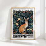 kangaroo william morris print floral poster