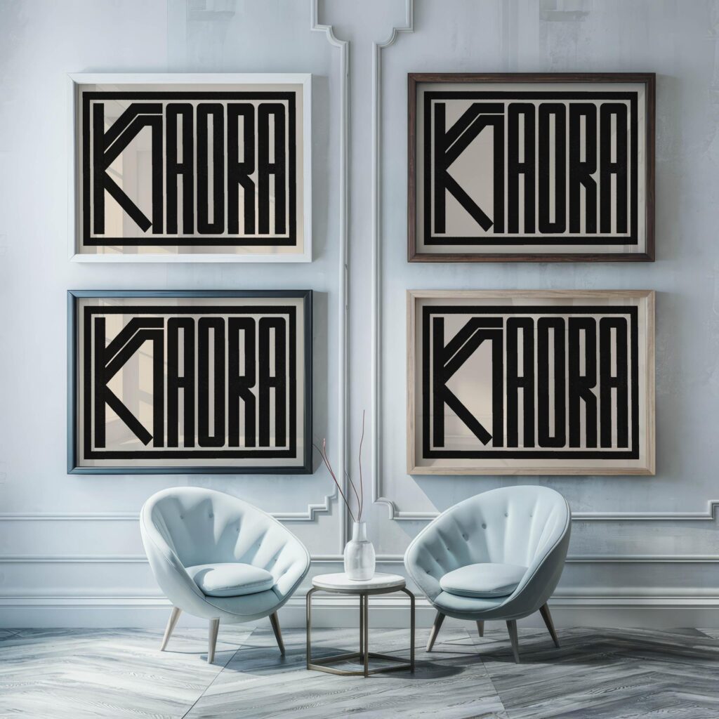 kia ora black 3x4 framed posters mockup