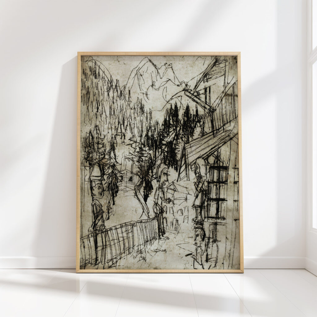 kirchnerhaus on the wildboden with a view into the sertig 1925 albert muller high quality print