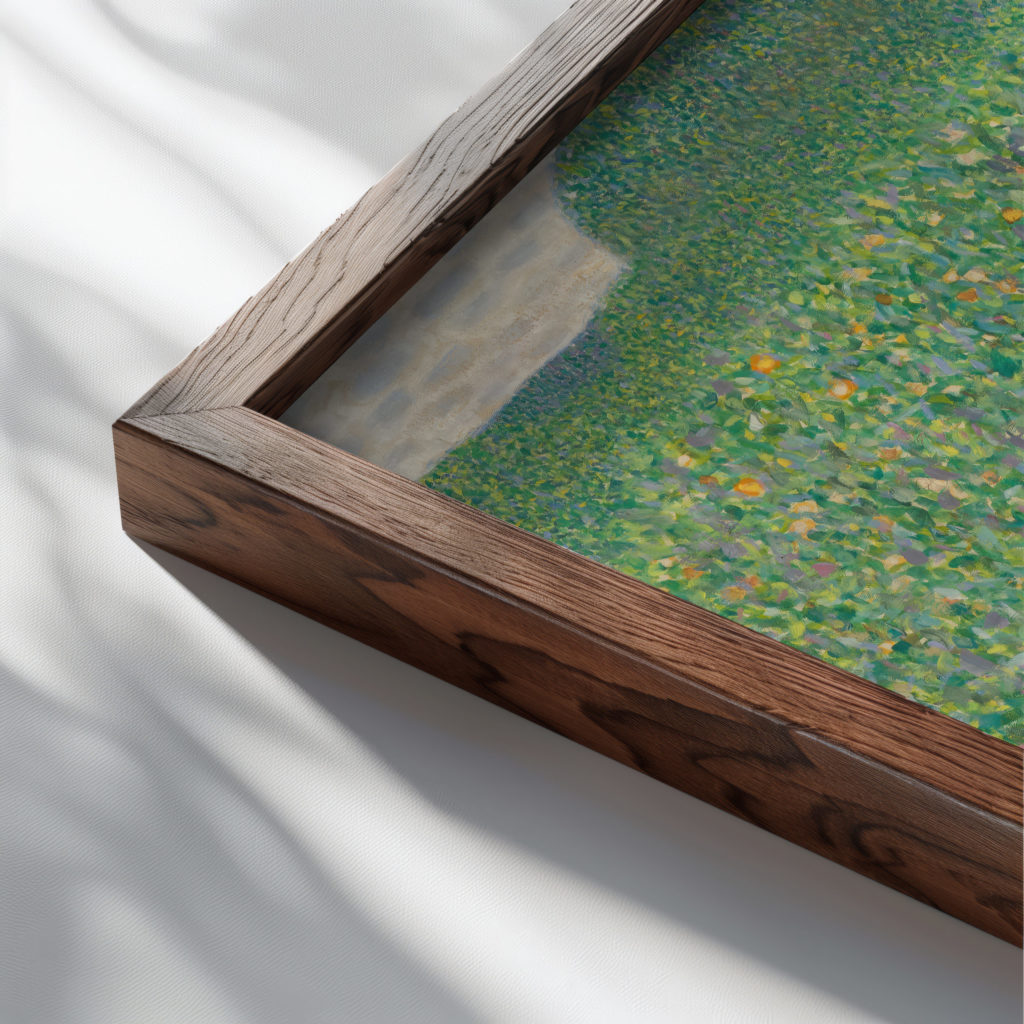 klimt Bluhender Mohn Mohnwiese 1907 3x4 close up dark wood mockup