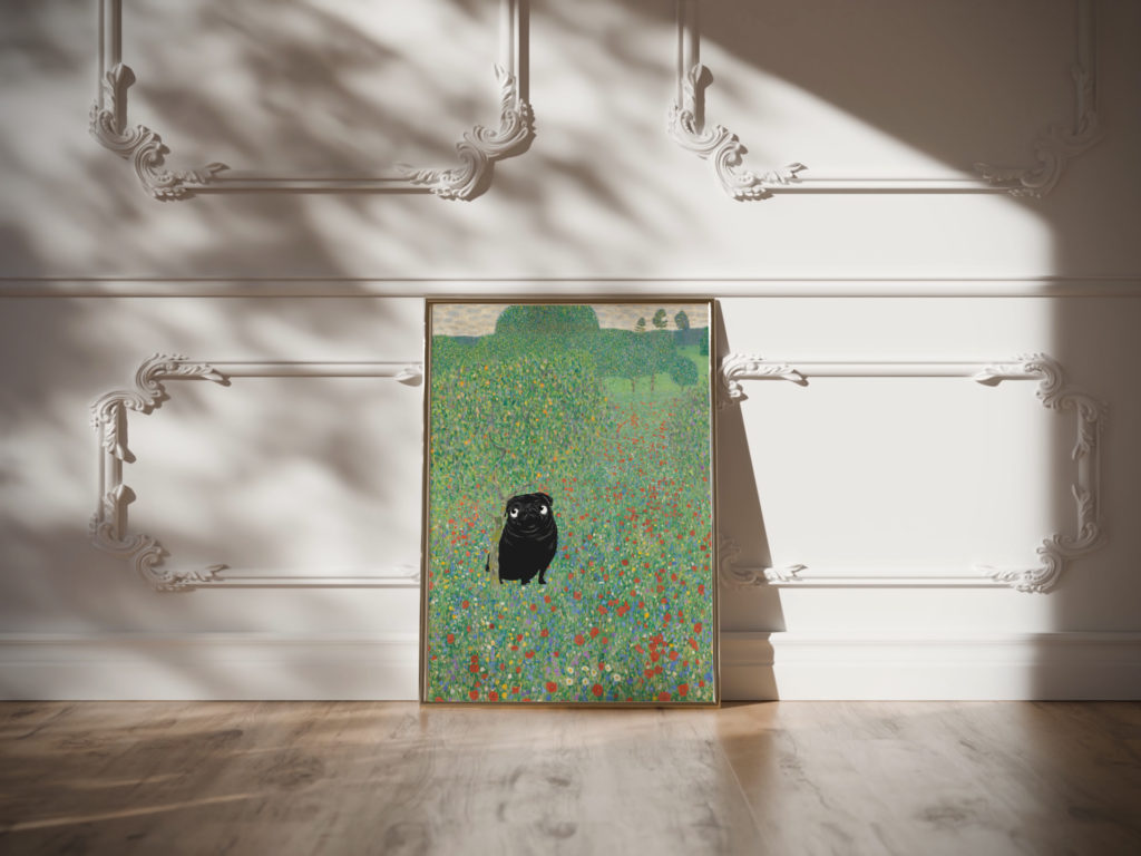 klimt Bluhender Mohn Mohnwiese 1907 3x4 video mockup