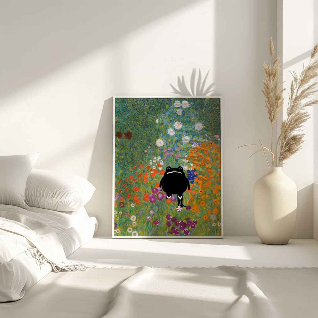 klimt Cottage Garden 1905 1907 frog 3x4 4 mockup