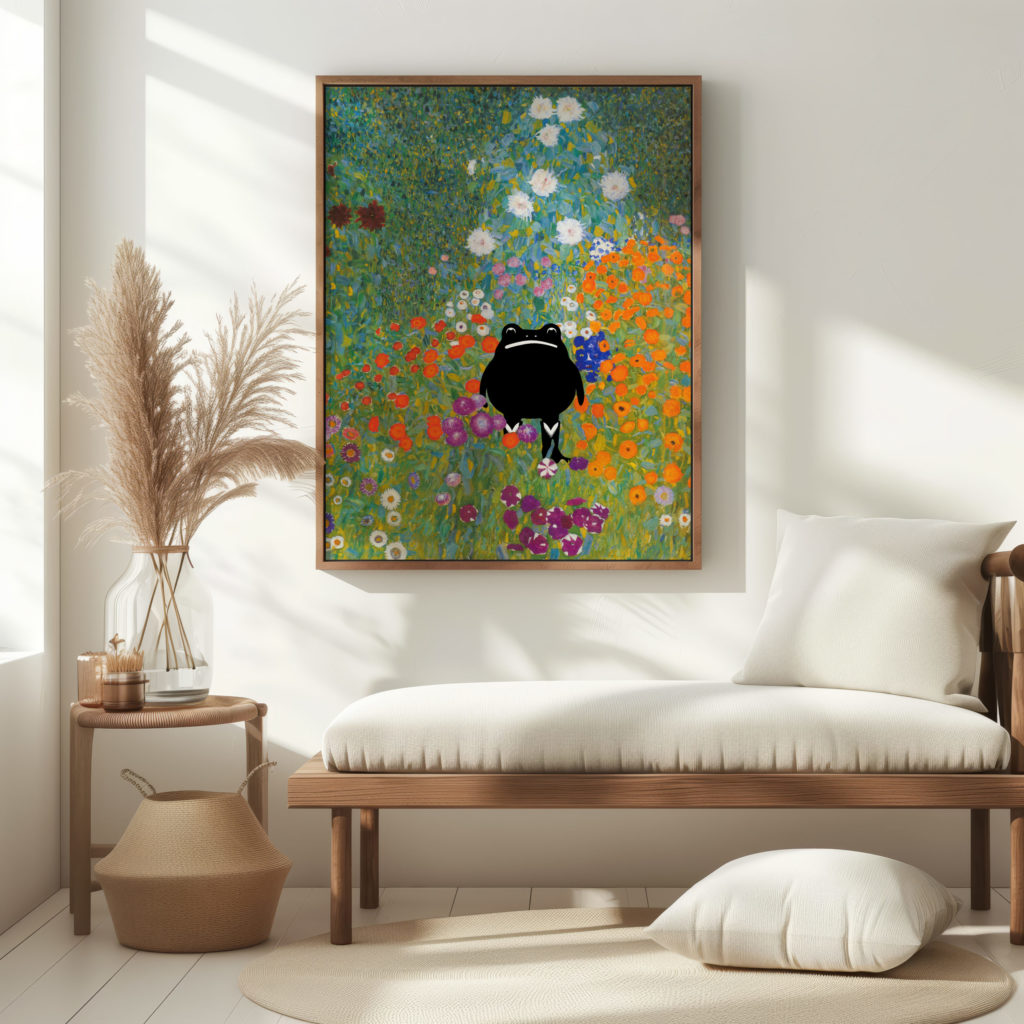 klimt Cottage Garden 1905 1907 frog 3x4 5 mockup