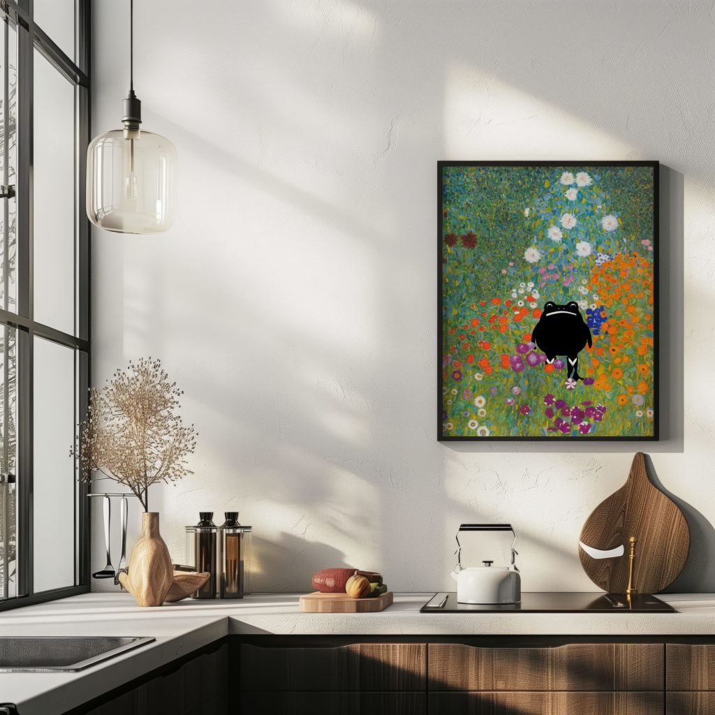 klimt Cottage Garden 1905 1907 frog 3x4 6 mockup