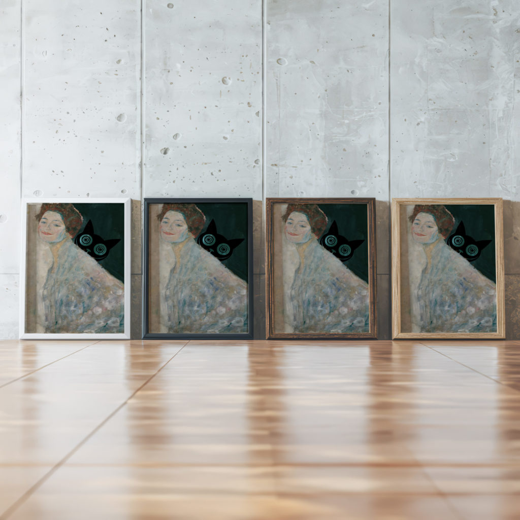 klimt Dame in Weis 1917 1918 cat 3x4 framed posters mockup