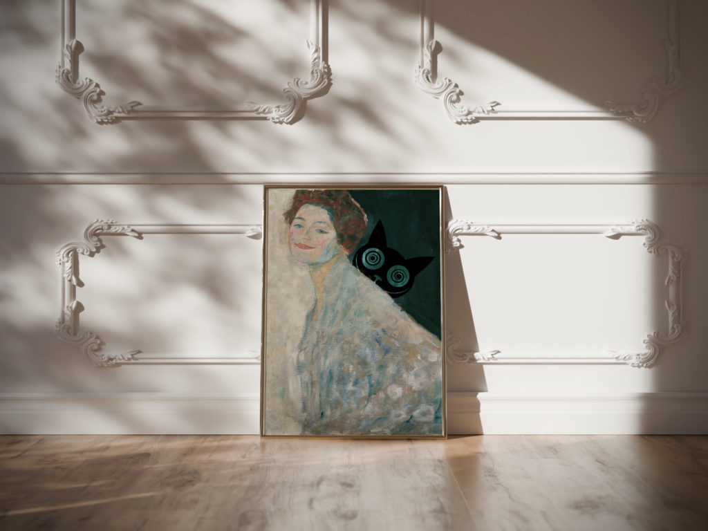 klimt Dame in Weis 1917 1918 cat 3x4 video mockup