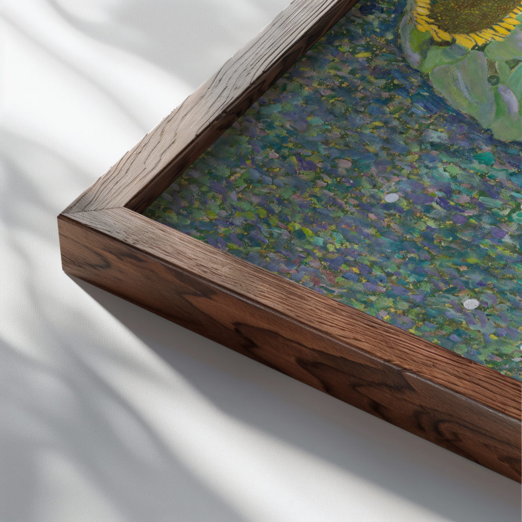 klimt Sunflowers 1883 meercat 3x4 close up dark wood mockup