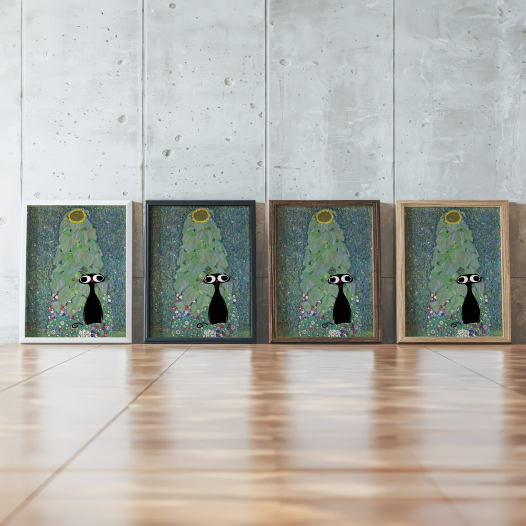 klimt Sunflowers 1883 meercat 3x4 framed posters mockup