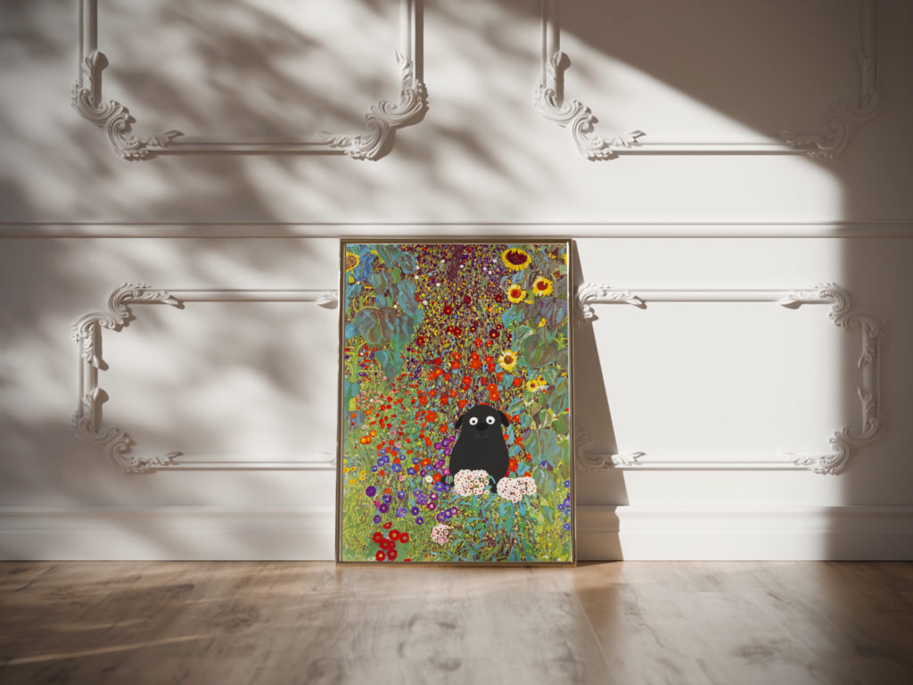 klimt dog 3x4 video mockup
