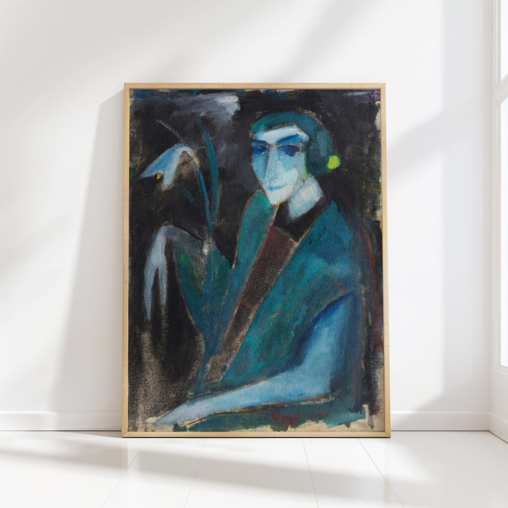 lady portrait with lily 1914 hermann stenner high quality print