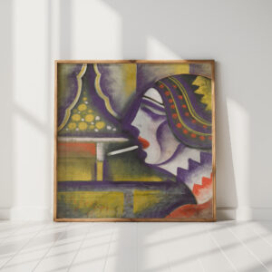 lady with cigarette lady with a cigarette hugo scheiber high quality print