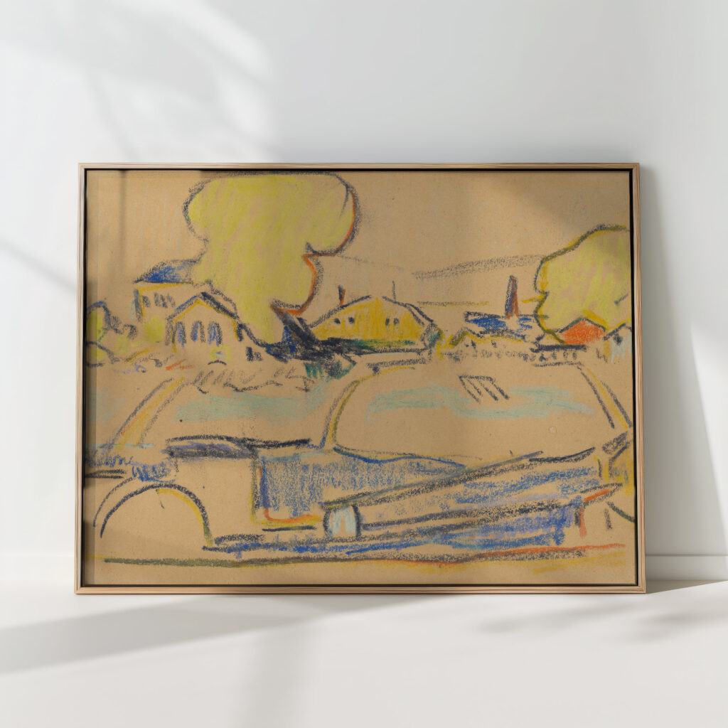 landscape near dresden circa 1909 ernst ludwig kirchner high quality print