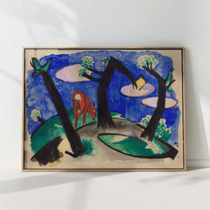 landscape with a red animal 1913 franz marc high quality print