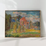 landscape with a red house 1937 sasza blonder high quality print