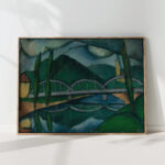 landscape with bridge 1922 gejza schiller high quality print