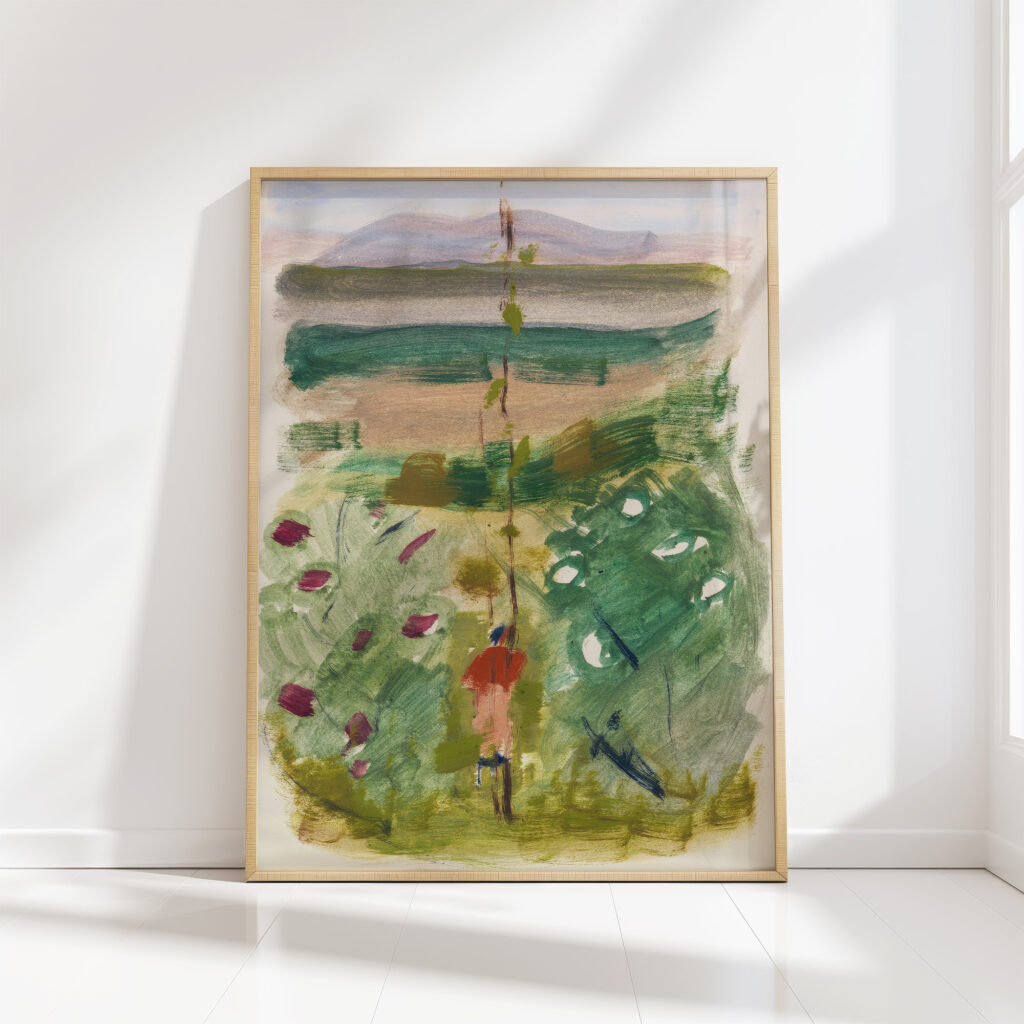 landscape with lying wanderer between bushes 1935 oskar schlemmer high quality print