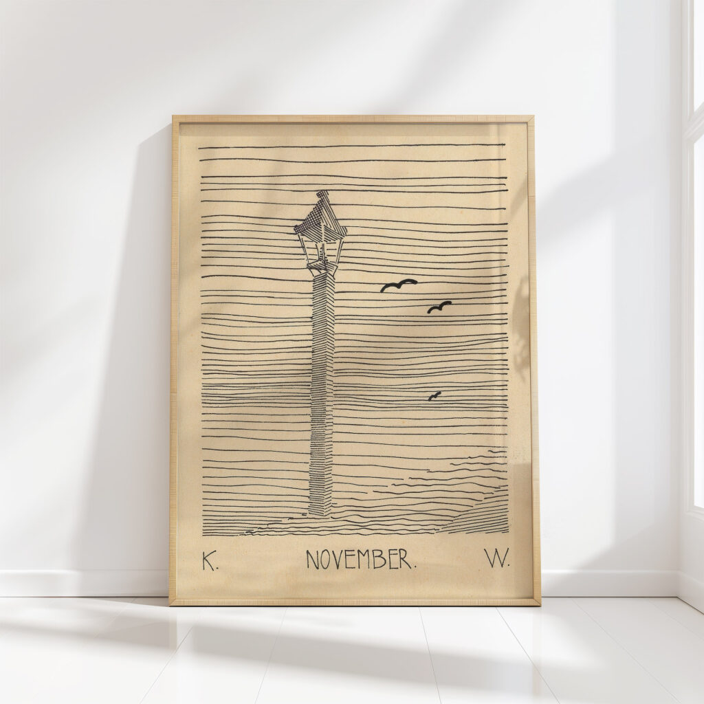 lantern and three birds around 1920 karl wiener high quality print