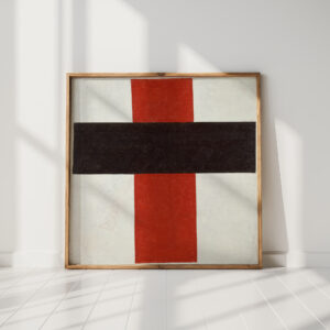 large cross in black over red on white 1920 kazimir malevich high quality print