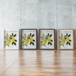 lemon 3x4 framed posters mockup