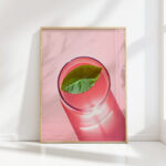 lemonade mint art print minimalist pink modern kitchen poster