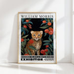 leopard william morris print floral poster