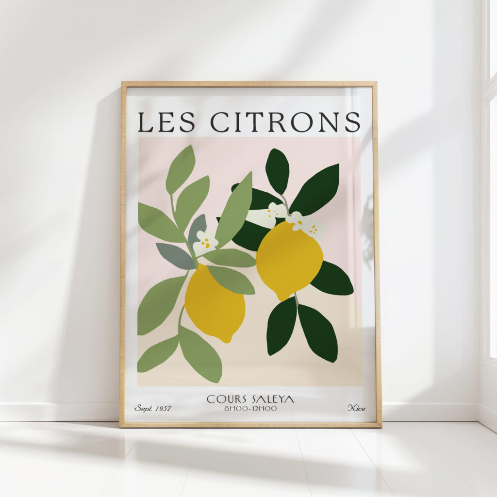 les citrons artistic print for modern home decor