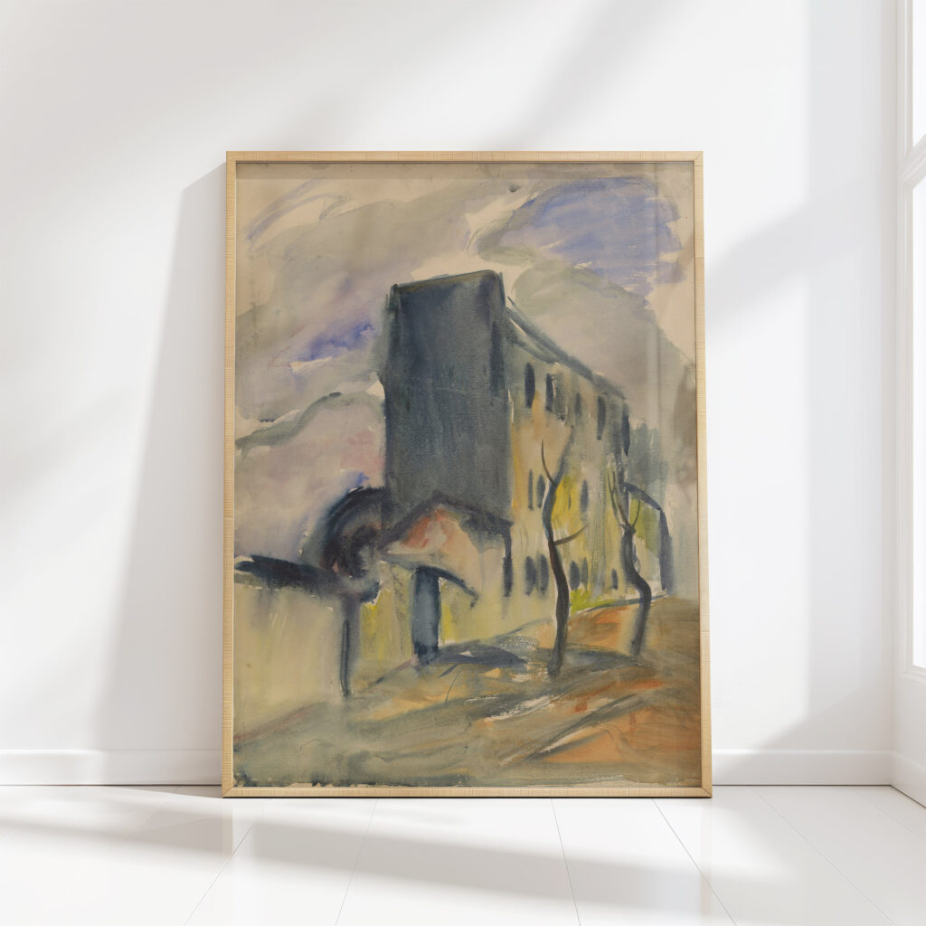 lonely blue house 1930 zolo palugyay high quality print