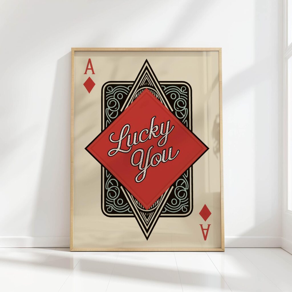 lucky you playing card print