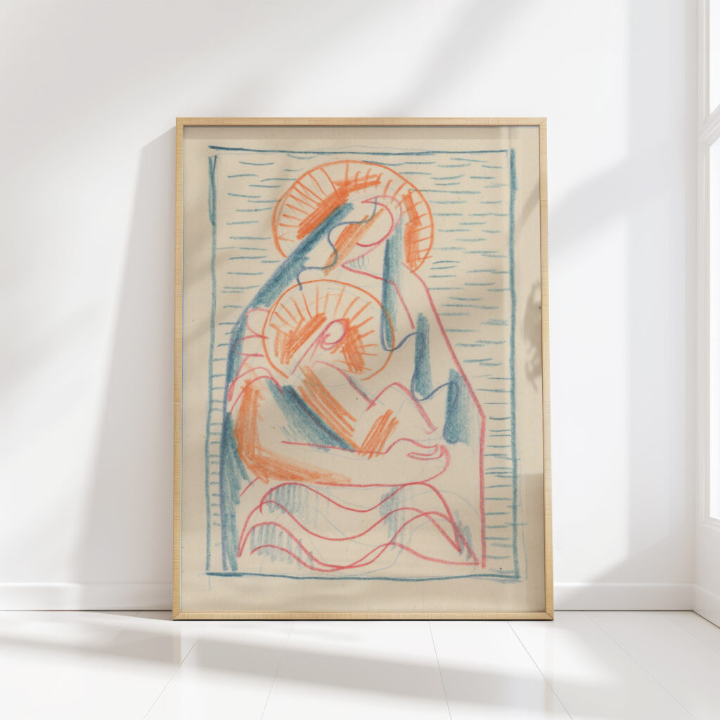 madonna with a child on her lap 1930 1935 mikulas galanda high quality print