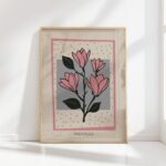 magnolia branch mid century print simple elegance
