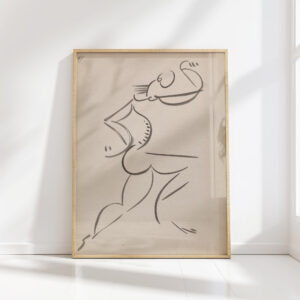 male dancing figure in profile 1910 1915 henri gaudier brzeska high quality print
