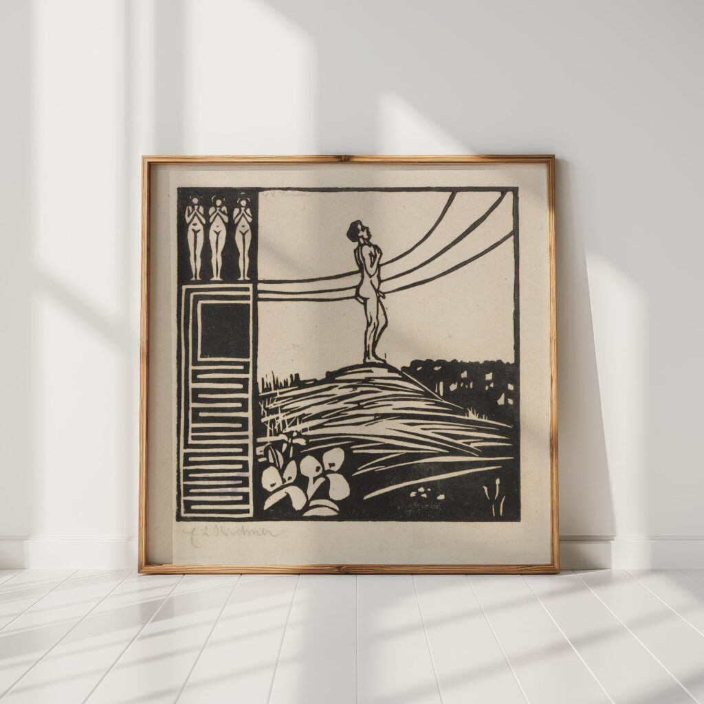 male figure on a mountain the longing 1905 ernst ludwig kirchner high quality print