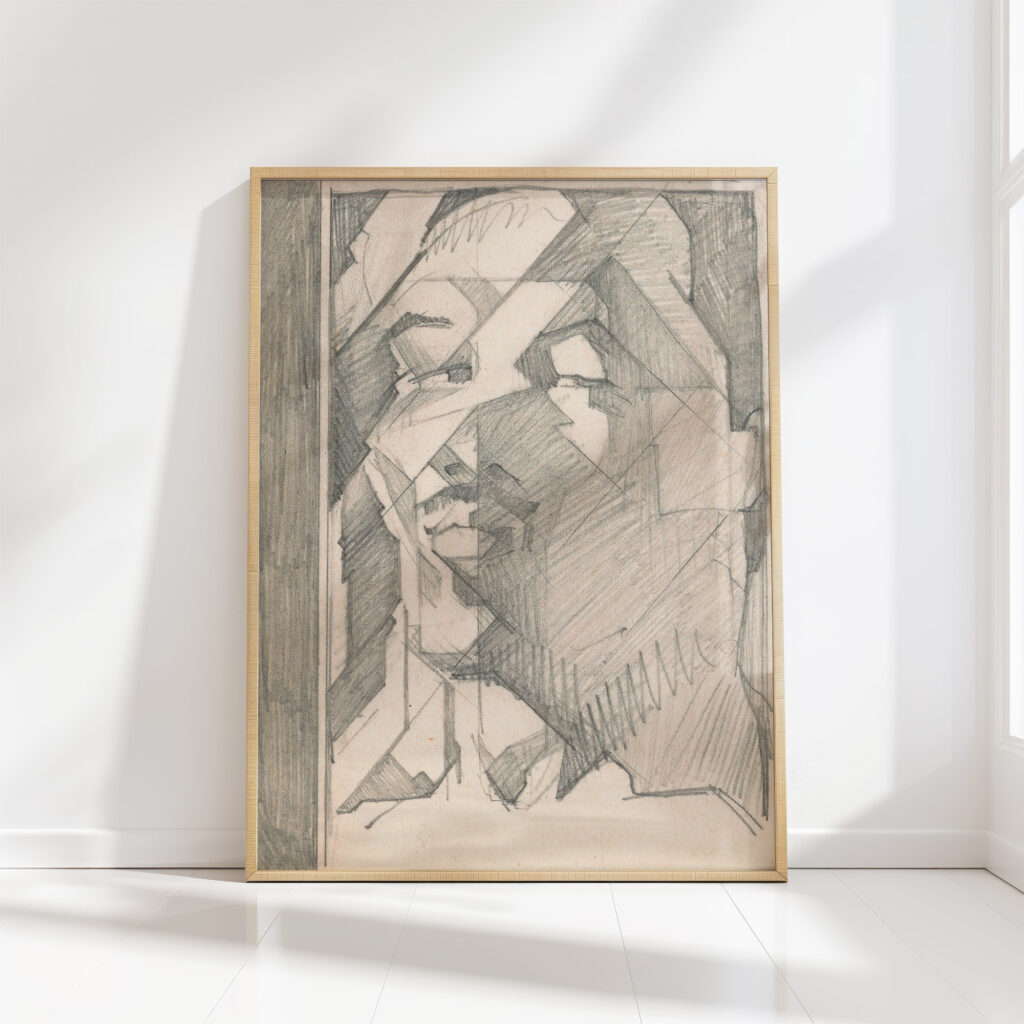 man head with mustache 1906 reijer stolk high quality print