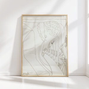 man head with mustache and beard in profile to the right 1943 12 23 samuel jessurun de mesquita high quality print