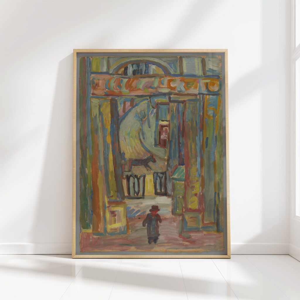 man in front of the entrance to the garden 1934 sasza blonder high quality print
