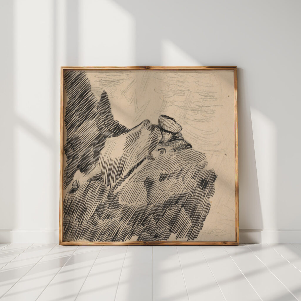 man reclining on a rock 1925 1935 arnold peter weisz kubincan high quality print