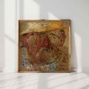 mans head in a straw hat 1930 tadeusz makowski high quality print