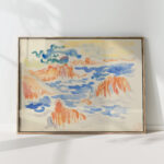 marine with red rocks at trayas 1905 1910 henri edmond cross high quality print