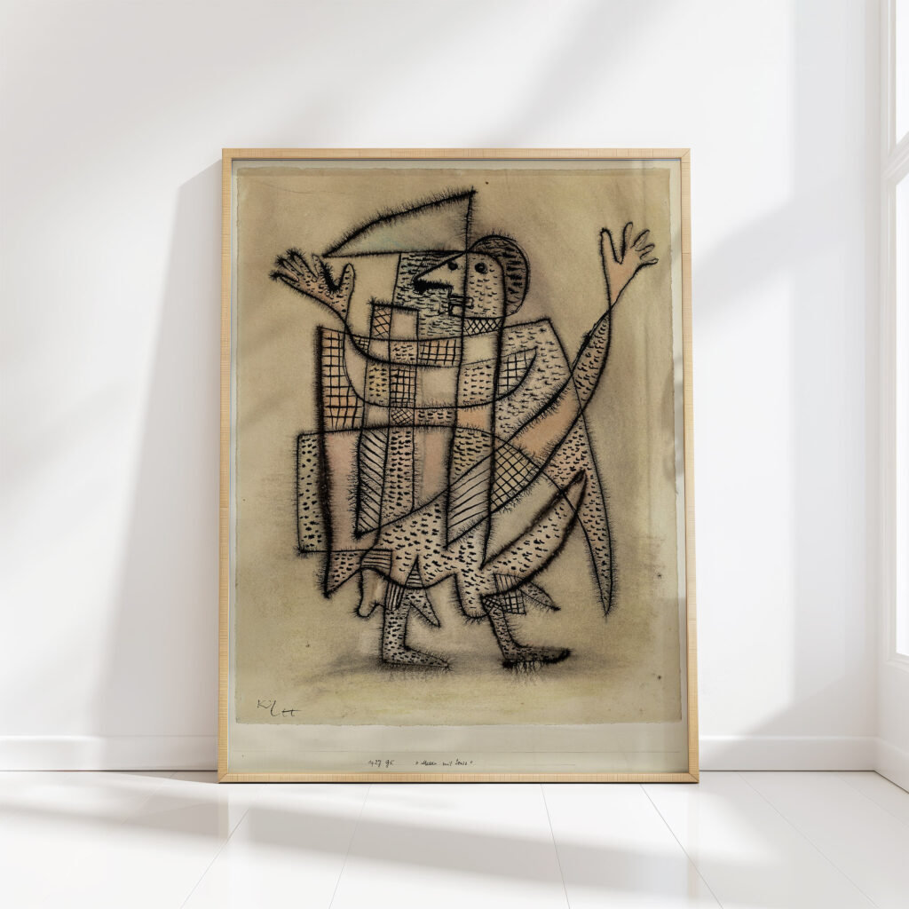 mask with scythe 1927 paul klee high quality print