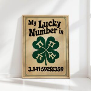 math lover print pi poster lucky number wall art