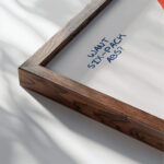 melon 3x4 close up dark wood mockup