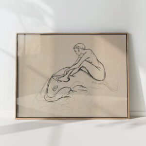 mermaid riding a fish 1910 heinrich vogeler high quality print