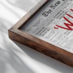 messup newspaper close up dark wood mockup