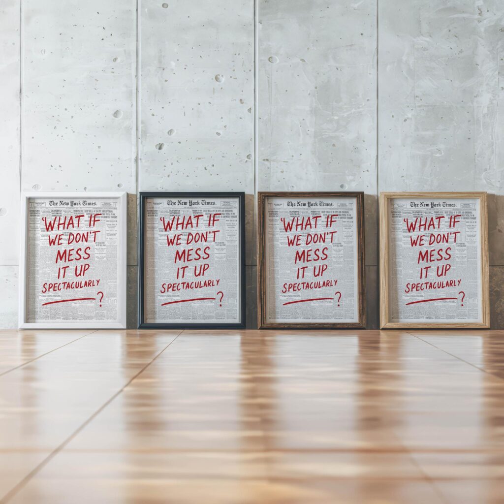 messup newspaper framed posters mockup