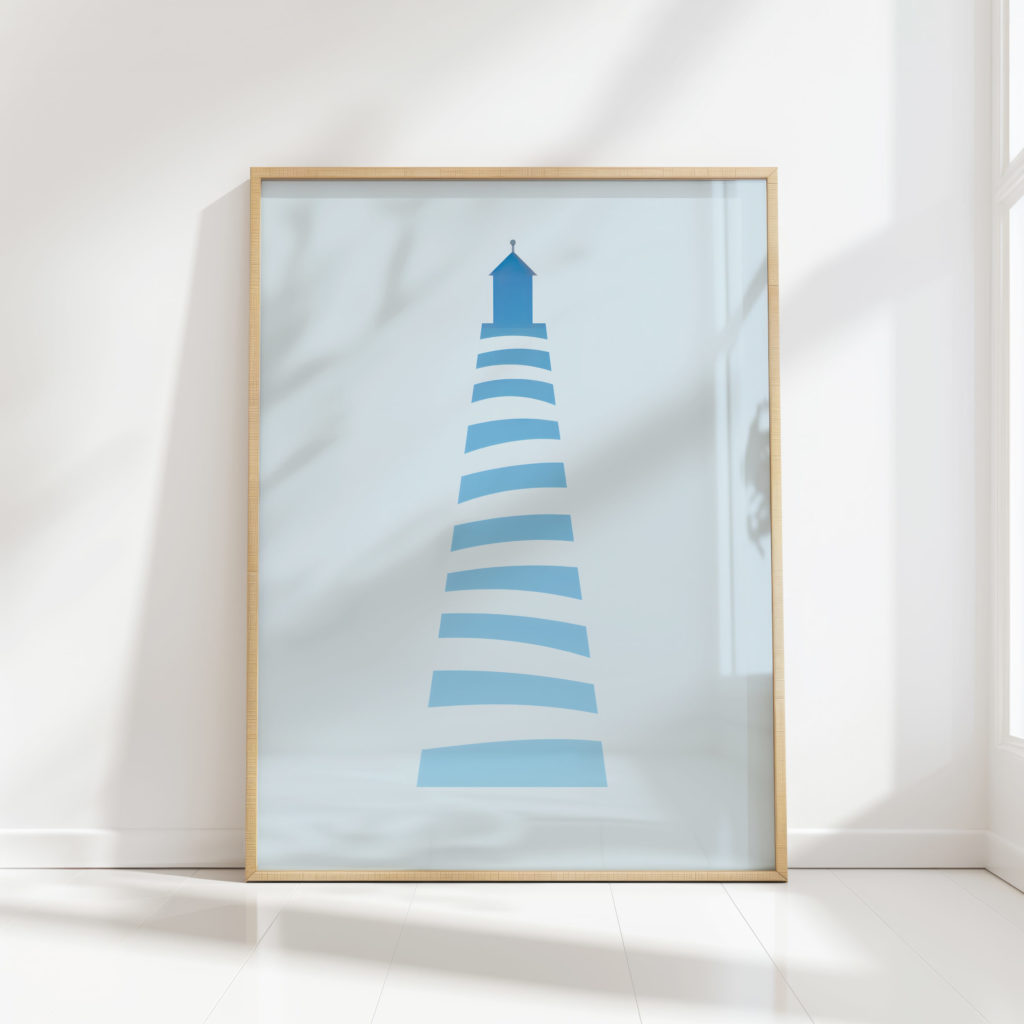 minimalist lighthouse illustration art decor print