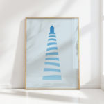 minimalist lighthouse illustration art decor print