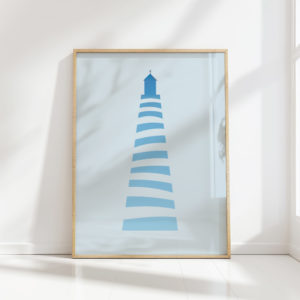 minimalist lighthouse illustration art decor print